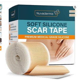 Silicone Scar Sheets,Medical Grade Silicone Scar Tape (1.6" x 120"), Professional Reusable Scar Removal Treatment, for Healing Keloids, Surgeries Scars, C-sections, and Burns
