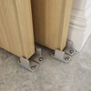JUBEST Floor Guide for Sliding Barn Door Hardware Silver Aluminum