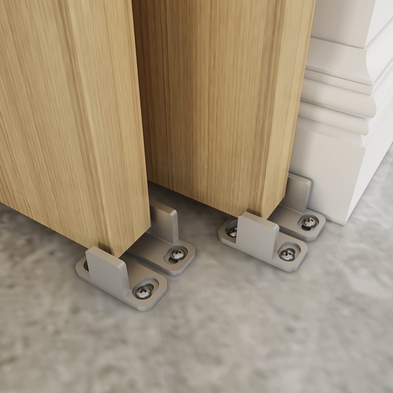 JUBEST Floor Guide for Sliding Barn Door Hardware Silver Aluminum