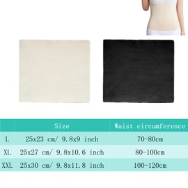 TRADERPLUS 2PCS Waist Warmer Belly Kidney Warmer Wrap Soft Body Warmer Lower Back Waist Band (Black+Beige, XL)