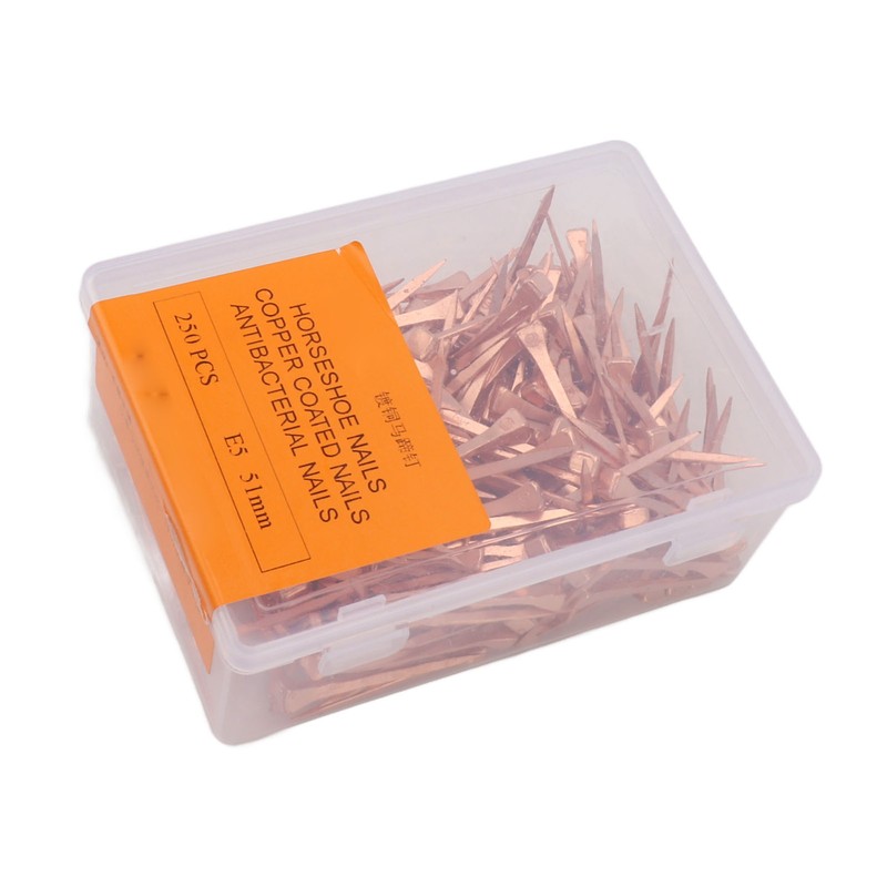 250Pcs Horseshoe Nails Copper Plated Rustproof Equestrian Riding Equipment Pet