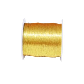 1 Roll Gold Twine String 0.6mmx34m Metallic String Metallic Tinsel Cord Embroidery Thread for Crafts Beading Gift Wrapping
