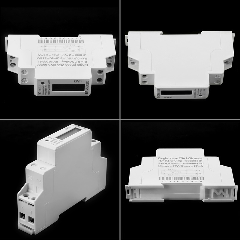DDS5188 LCD Digital Din Rail Electric Meter 5-25A For Kilowatt