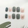 Press on Nails Short Square Fake Nails Green Nails Press