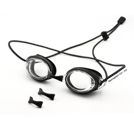 [Soarea] Myopia Swimming Goggles for Kids/Adults, Prescription Swim Goggles, Anti-Fog, UV Protection, Adjustable Swim Goggles, Myopia, Girls, Boys, Leak Proof, Unisex, -2.0 to -5.0 (Black, -5.0)