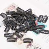 Honbay 50PCS 6-Teeth Black U-Shape Snap Clips for Hair Extensions