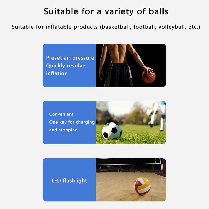 Portable Electric Inflatable Pump with LED Light Multifunction Swim Ring