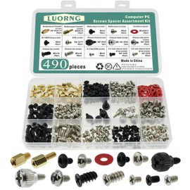 LUORNG 1 Set of 490PCS Computer Repair Screw Desktop Motherboard Screw Computer Screw Kit Standoff Screw for Hard Drive Fan PC Chassis Repair or Installation