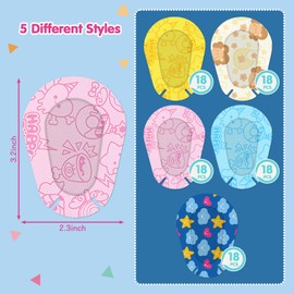 AndicAge 60pcs Adhesive Eye Patches Eye Patches for Kids 5 Styles Eye Pad Disposable Adhesive Bandages for Toddlers Girls Boys Teens