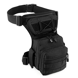 Tactical Drop Leg Bag Outdoor Waist Fanny Pack for Men Women Travel Hiking Motorcycle Cycling Fishing Thigh Belt Bum Pouch Camping Casual Daypack Black
