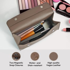 carrotez Stylish Makeup Bag: Versatile Travel Toiletry Bag & Cosmetic Pouch, Perfect Small Makeup Organizer for Purse Essentials - Ideal Makeup Brush Holder & Sunglasses Case for Women - Cocoa Brown,