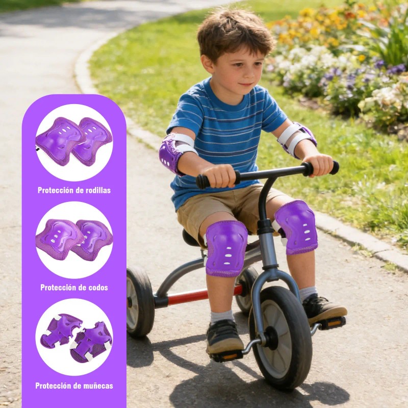 Kit Protección Para Niños Niñas 2en1 6 Pzs C/u Accesorios