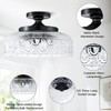 Lamomo Semi Flush Mount Ceiling Light, Upgraded Larger Black Hallway