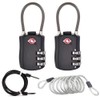 TSA Luggage Locks Pack, Digit Combination Padlockss and Steel Cable