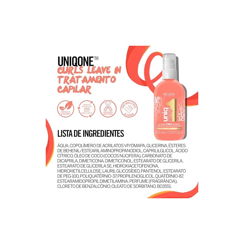 UniqOne Revlon Professional Hair Treatment Curls, Durazno, 230 ml