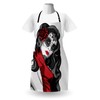 Lunarable Skull Apron, Sugar Shaped Lady Mexican Style Floral Evil
