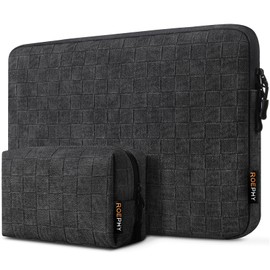 ROEPHY 14" Laptop Sleeve Waterproof Tablet Case Portable PC Bag Pouch for 14-inch MacBook Pro M4/M3/M2/M1 Pro/Max, 13.5/13.8-inch Surface Laptop 7, Black Grey