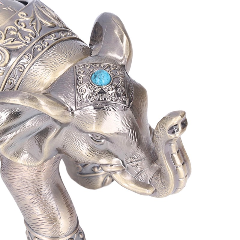 Cigar Ashtray Vintage Elephant Wind Proof Embossed Design Durable Metal