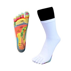 TOETOE - HEALTH - Reflexology Toe Socks (UK 3-8.5 | EU 36-43, White)