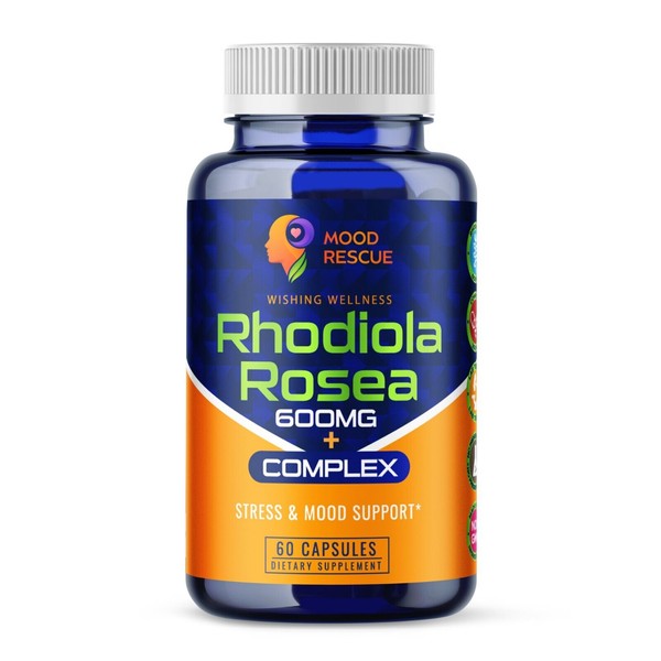 Rhodiola Rosea 600mg + 250mg Ashwagandha with 2.5% withanolides, 100mg