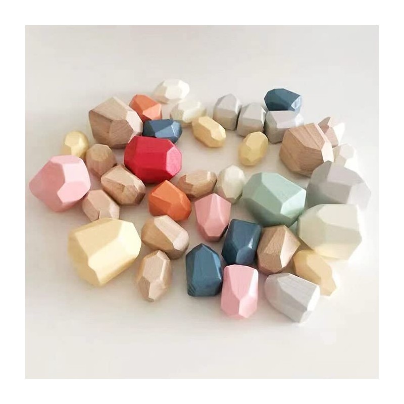 Colorful Stacking Stone Building Blocks Educational Toys Cognitive Old People