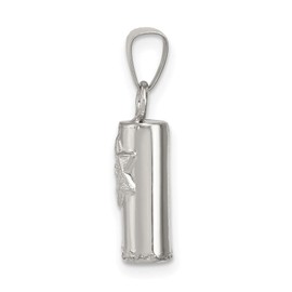 Jewelry Stores Network Hollow Mezuzah Pendant With Star Of David Accent And Shin Symbol In 925 Sterling Silver 16 mm x 5 mm