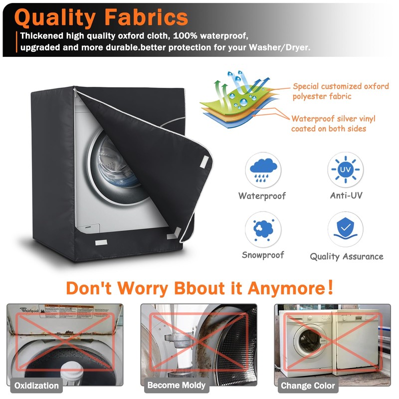 AKEfit Washer/Dryer Cover for Front Load, Washing Machine Cover Waterproof,