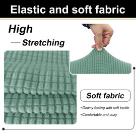 U-NICE HOME 4 Pieces Stretch Couch Cover Sofa Cover Washable Sofa Slipcover with Individual Seat Cushion for 3 Cushion Couch Sofa Pet Friendly(Sofa, Olive Green)