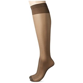 Pretty Polly Women's Medium Support Knee Highs 2PP Socks, 15 DEN, Black (Blk Barely Black), One Size (Size:OS)