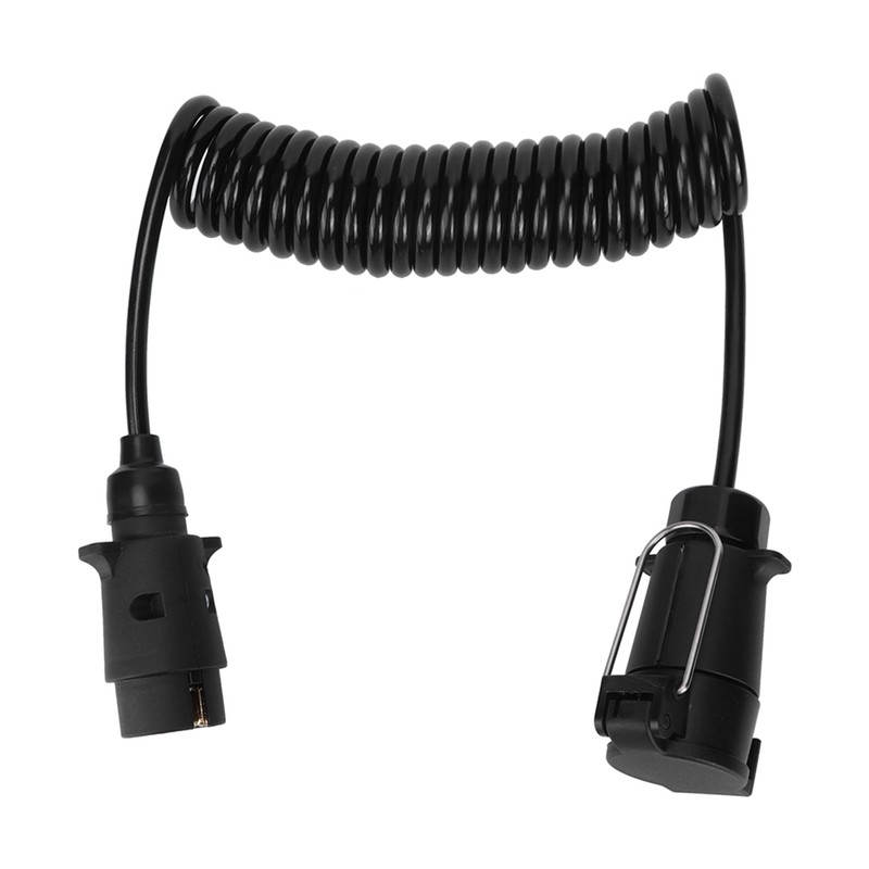 7 Pin Trailer Plug With 98.4in Spring Extension Cable 12V