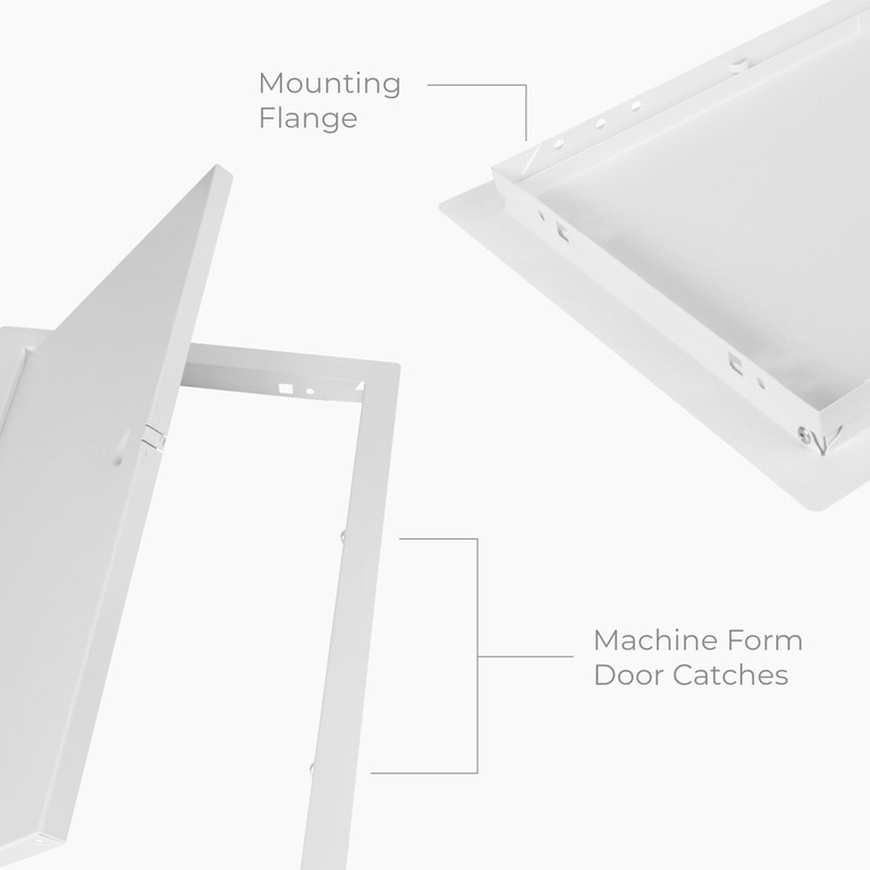 HVAC OV 10 x 20 Inch White Rectangular Metal Plumbing