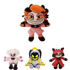 HYDTQCL Hazbin Hotel Plush, New Hazbin Hotel Anime Plush Toy, Cute Alastor Anime Figures Collection Plush Dolls, Soft Plush Stuffed Figure Doll, Gifts for Children and Fans (D)