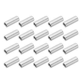 sourcing map M4x0.7mm Round Coupling Nuts, 25 Pcs 304 Stainless Steel Connector Nuts Fasteners Rod Bar Stud 16mm for Industrial Construction Fasteners, Silver