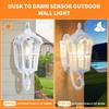 LONEDRUID Dusk to Dawn Sensor Outdoor Porch Light White Exterior