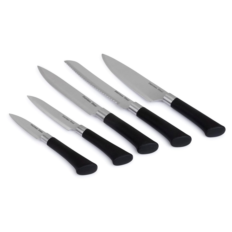 5 Piece Stainless Steel Knife Set with Acrylic Stand –