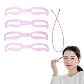 Coollooda Eyebrow Template, 4 Types, Eyebrow Stencil, Eyebrow Stencil, Makeup, Beauty Tool, Symmetrical, Positioning, Repeated Use, Convenient, Beginner Eyebrow Aid for Men and Women