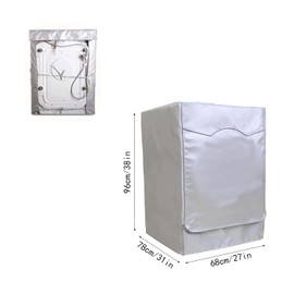 Washer/Dryer Cover,Zipper Design,Waterproof Dust-proof Moderately Sunscreen,(W27 D31 H38in) for Outdoor Top Load and Front Load Machine,Fit for Most 4-4.5 Cu.Ft Front-loading Machine (Silver)