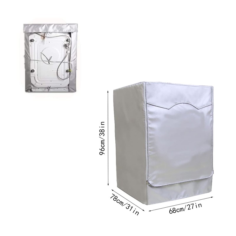 Washer/Dryer Cover,Zipper Design,Waterproof Dust-proof Moderately Sunscreen,(W27 D31 H38in) for Outdoor