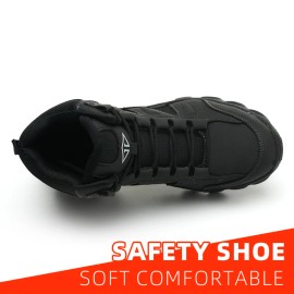 EU Steel Toe Caps,anti-slip Wear-resistant,breathable Soft Inner for Daily Factory Construction Work protectionColor: Brown, US Size: 11