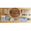 Mud Pie Blue Painted Leaf Platter, 10.5" x 17.5"