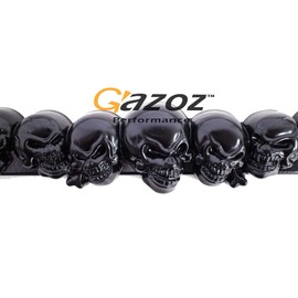 Gazoz Performance 3D Custom Chrome Metal Aluminum Skull License Plate Frame USA Type Black