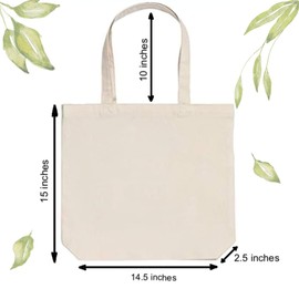 PINK Co. 2 Canvas Tote Bags Bulk Multi-Purpose Blank Canvas Totes for Crafts Reusable Grocery Bags Cotton Beach Bags DIY Gift Bags
