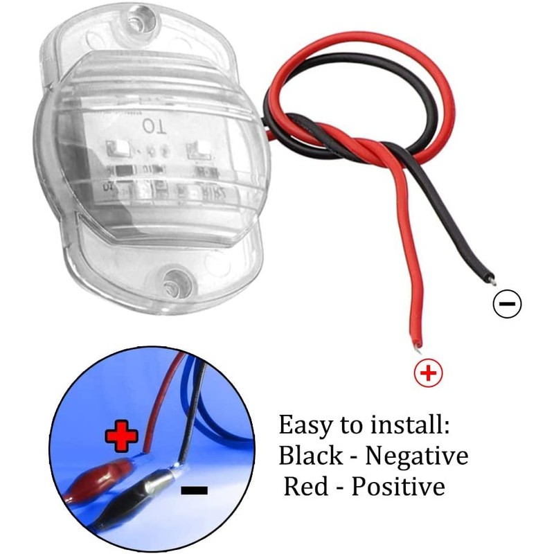 Bkinsety 4 Pack LED Boat Light 12V Round Marine Lamp
