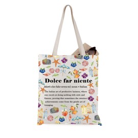 WCGXKO Italy Travel Gift Dolce Far Niente Italian Definition Tote Bag Italy Lemon Gift Italy Lover Gifts (Niente Tote)