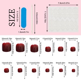NICENEEDED 24PCS Burgundy Fake Toe Nails, Short Square Acrylic Toenails Reusable Artificial Nails, Full Cover Press on Toe Nails for Women DIY Manicure Decoration