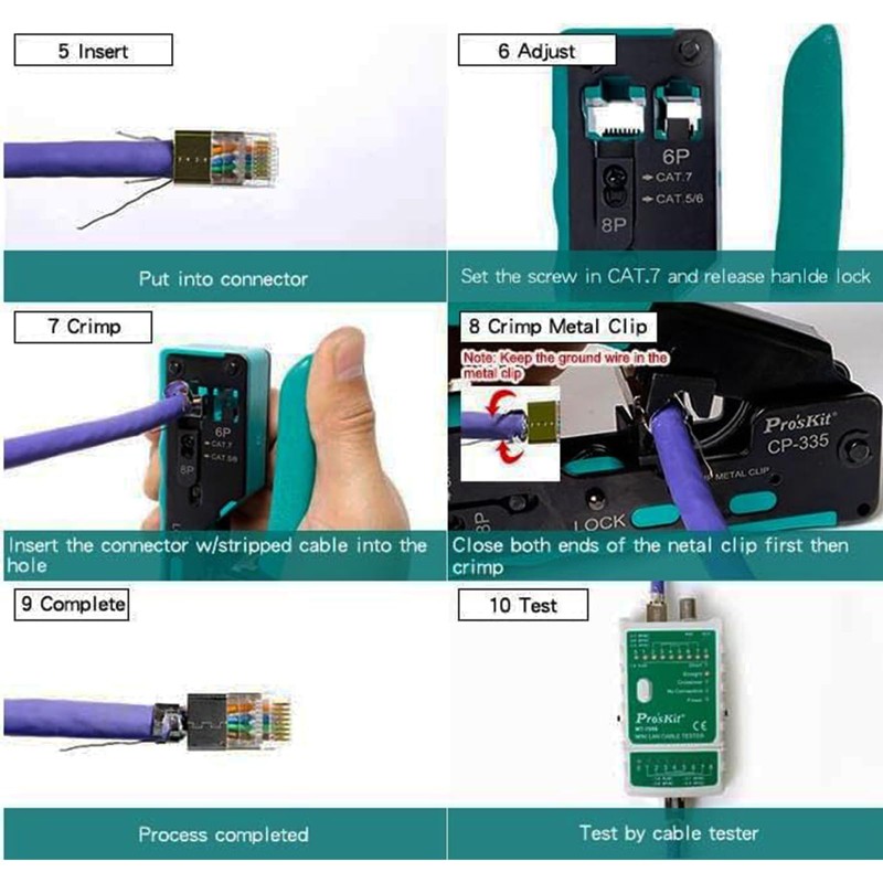 Pro'sKit Tool solutions CP-335N CAT.5/6/7 Modular Plug crimping Tool Parallel