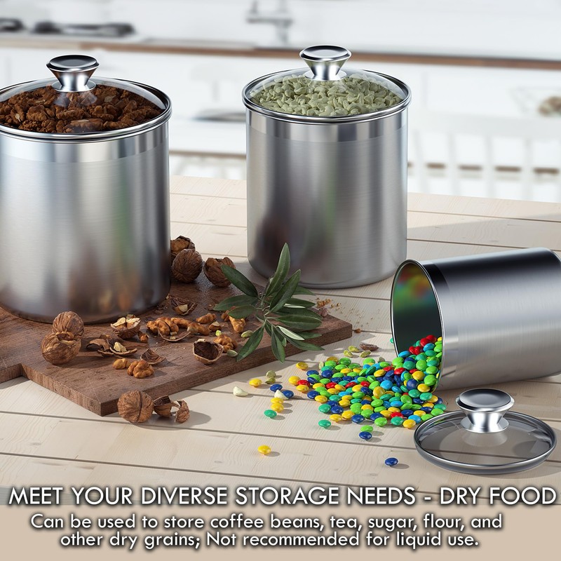 Cooks Standard Stainless Steel Food Jar Storage Canister Set Medium