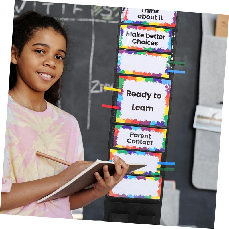 jojofuny 1 Set Classroom Behavior Chart Set Pocket Chart for