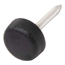 Adsamm® 100 x Plastic Gliders with Nail / Black / Diameter 10 mm / Round / Furniture Gliders with Nail / Furniture and Floor Protection in Adsamm® Quality