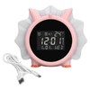 Alarm Clock Pink Dinosaur Shape Multifunctional Bedside LED Electronic Alarm